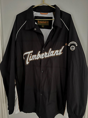 Timberline Vintage Weather Gear Lined Windbreaker Jacket Black White Men's XL