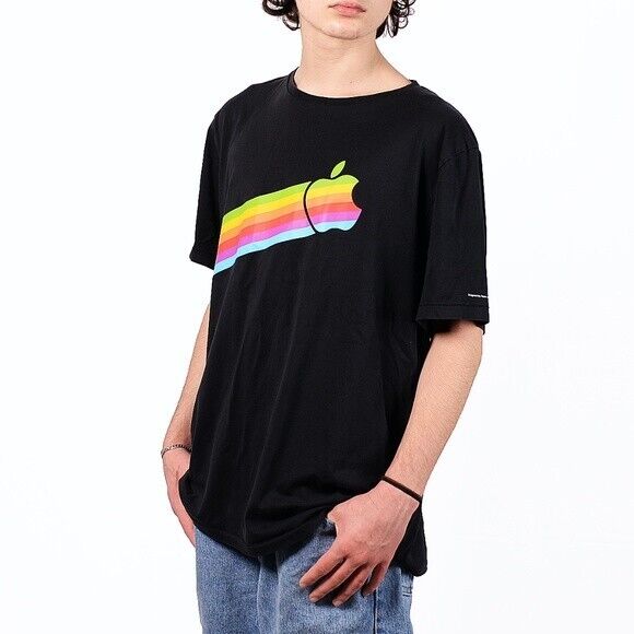 Apple T-Shirt with Classic Macintosh Rainbow Logo - image 3