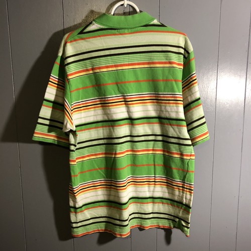 Poloshirt South Pole Herren L grün gestreift kurzärmelig Rap Hip Hop Kragen - Bild 6 von 6