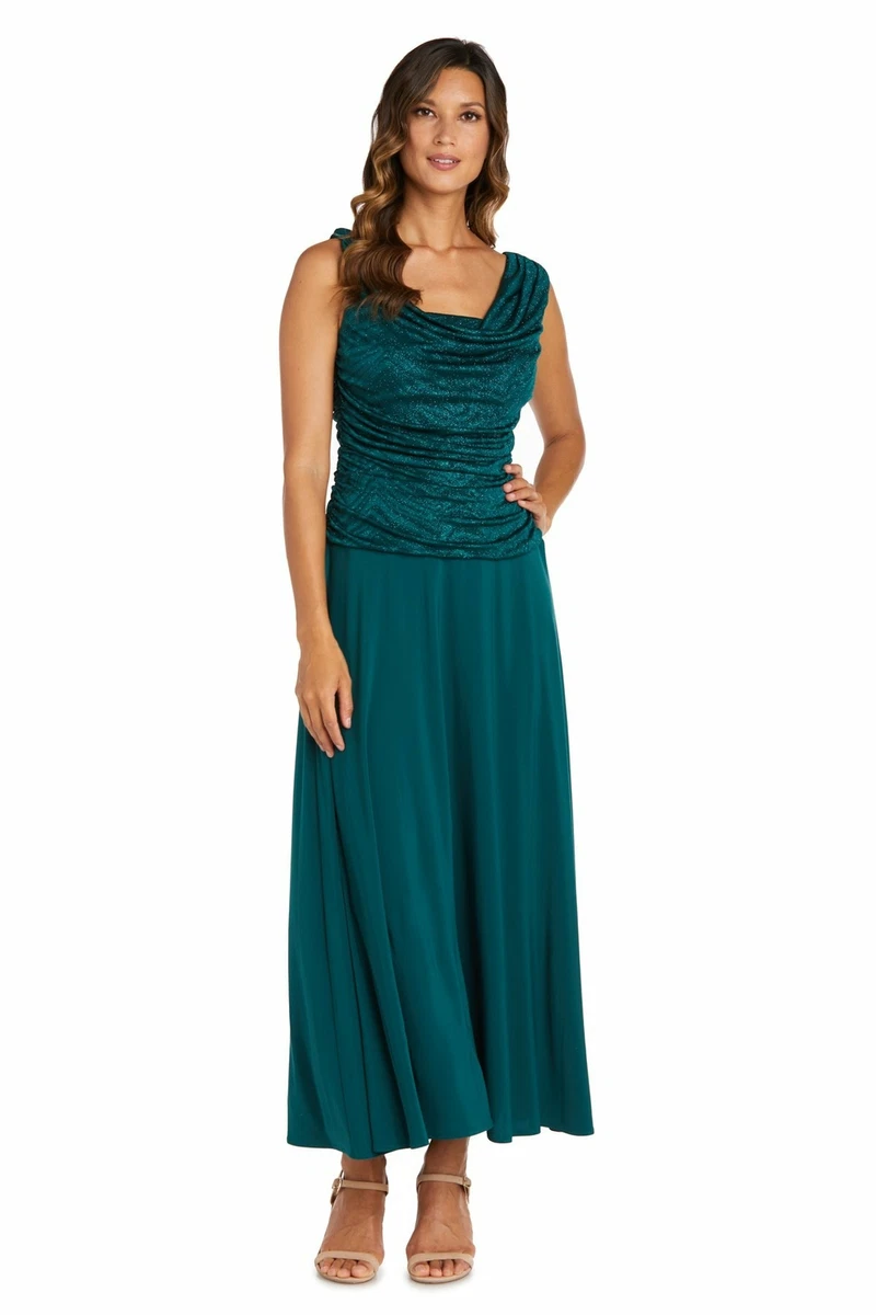 R&M Richards Women's Sleeveless Glitter Knit Evening Gown – Bride Dress