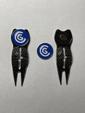 Crosshairs Divot Tool & Cleveland Golf 1" Coin Style Golf Marker - A Beauty!