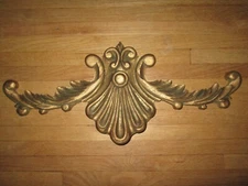 Vintage Gold Gilt Baroque Carved Wood Wall Trim Pediment Door-Topper Decor