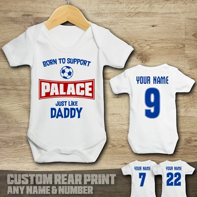 Crystal Palace Personalised Baby Vest Suit Grow Football - Born to Support