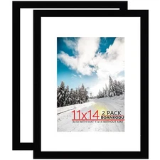 2 Pack 11x14 Picture Frame, Black Poster Frame, Photo Frame Black Wall Mounting