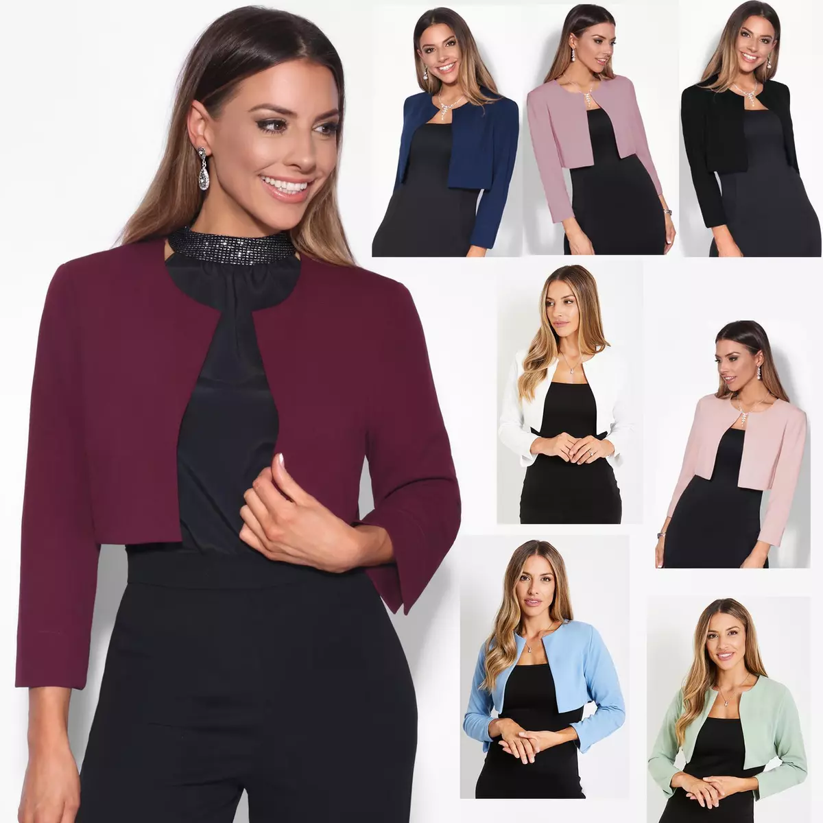 módulo granero dañar Mujer Damas Bolero Encogimiento de hombros Prenda para el torso recortada  Calce abierto Blazer Noche Moño Chaqueta Boda | eBay