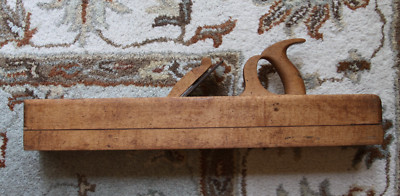 Antique 23  Wood Hand Plane 2 1/2'' Way & Sherman Cast Steel Blade