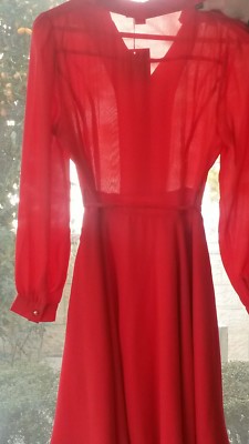 Robe Chemise Debenhams - Taille 10 - Rouge Orange Rouille - Longueur Midi (genoux) - Neuve Avec étiquette