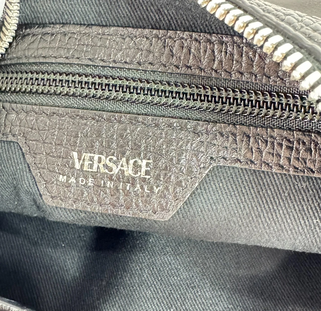 Borsa a tracolla Versace Medusa Logo Pelle Nera Piccola Ripetizione Tote Made in Italy