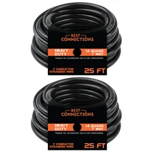 BEST CONNECTIONS 2 Pack Heavy Duty 14 Gauge 7 Way Trailer Wire (25 Feet each)