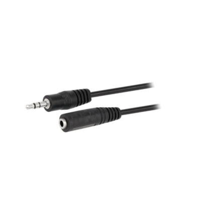 Cavo Audio Jack 3.5mm Maschio-Maschio 5 Metri EMOS, AUX Stereo Per Auto, IPhone, PC, Cuffie, Placcato Oro, Nero - 2
