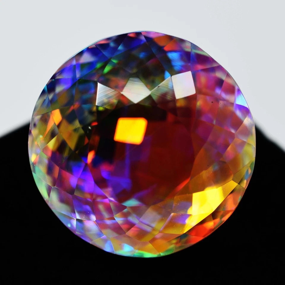 AAA+ Large Mystic Topaz 249.60 Ct. Round Cut Loose Gemstone Gift For Women/Her - Image 3 of 4