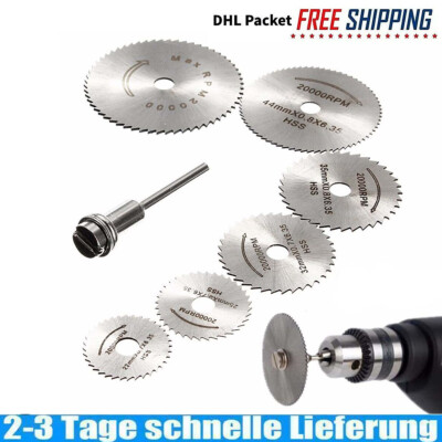 7 tlg /Satz Mini Sägeblatt Kreissägeblatt Holz HSS Rotary Saw Blades Für Dremel