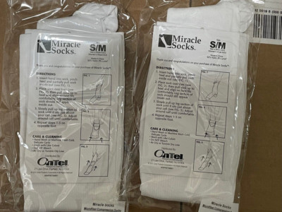 Ontel  Miracle Socks Anti-fatigue Compression Socks, White- Small/Medium
