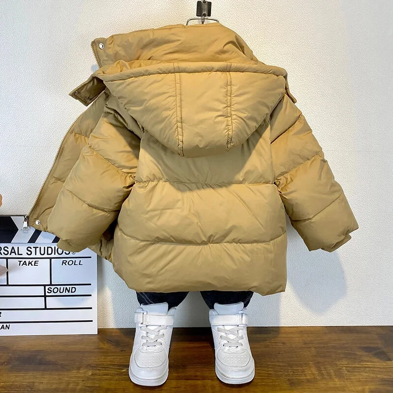 Winter Thick Warm Jacket Plus Velvet Clothing Kids Cotton-Padded Parka Snowsuit - Image 3 of 4