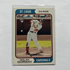 2023 Topps Heritage Nolan Gorman Image Variation SP RC Rookie #19 & Base Card