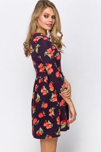 Navy Floral Soft Touch Summer Dress Indulgence London Size S / M