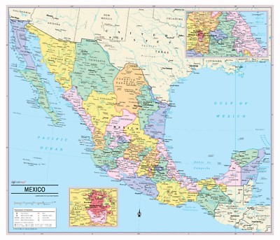 #ad #ad Cool Owl Maps Mexico Wall Map Poster Laminated 28quot;x24quot; $24.99