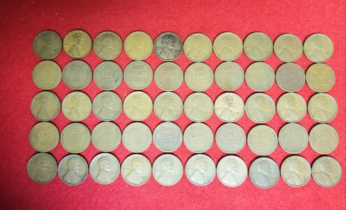1929-S Lincoln Wheat Cent Roll *50 Coins* NICE CIRCULATED ~VG-FINE~ NO CULLS