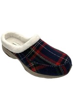 Easy Spirit Women's Traveltime Slipper Navy Plaid/Natural