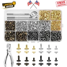 480 Sets Leather Rivets Kit 4 Colors 3 Sizes + Tools for Bags Crafts New