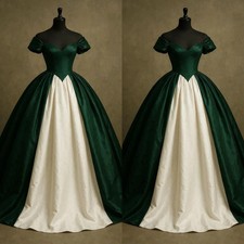 Victorian Wedding Dresses Satin 1960s Corset Vintage Custom Color Bridal Gowns