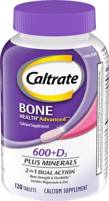 Caltrate 600 Plus D3 Plus Minerals Calcium and Vitamin D Supplement Tablets, and