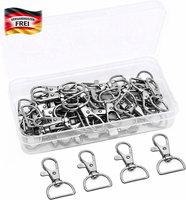 Metall SchlüSselanhäNger Verschluss Karabiner 40 StüCk 360° Drehbar Gold