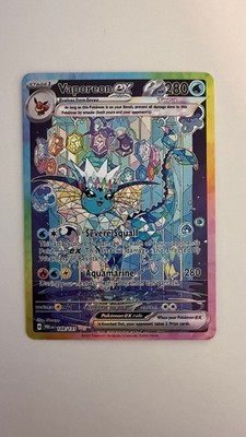 Vaporeon ex 149/131 Sv: Prismatic Evolutions SIR NM Holo DIY FAN ART
