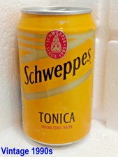 Schweppes Tonica Empty Soda Can 330ml Italy 1996 Vintage Top Open Collectible