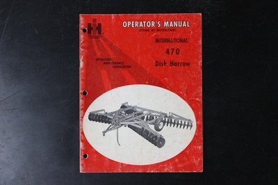 INTERNATIONAL HARVESTER 470 Disk Harrow Operator's Manual IH Farm Equipment