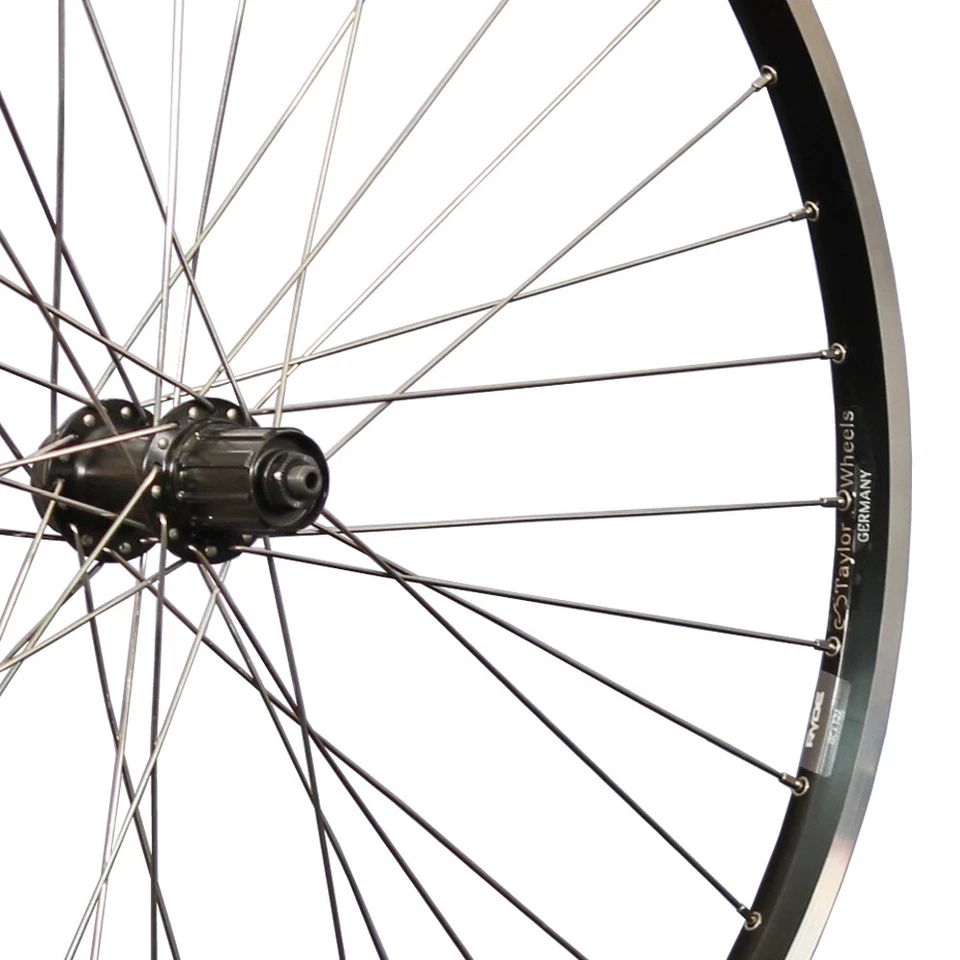 28 Zoll Fahrrad Hinterrad Hohlkammer geöst Shimano FH-QC300 7-11 fach QR schwarz - Bild 2 von 4