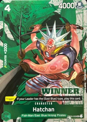   Hatchan   OP03-033 Full Art Foil Stamp Winner Pack Vol. 6 One Piece TCG NM