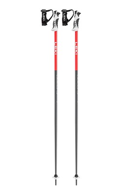 LEKI Bold S Ski Poles 120cm Dark Anthracite Red White Aluminum Beginner Skiing