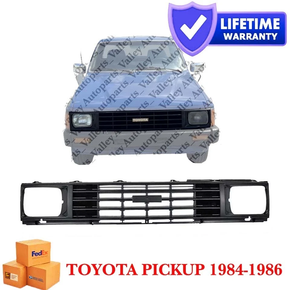 Plastic Black For 1984 1985 1986 TOYOTA PICKUP New Front Grill Grille Assembly - Image 2 of 4