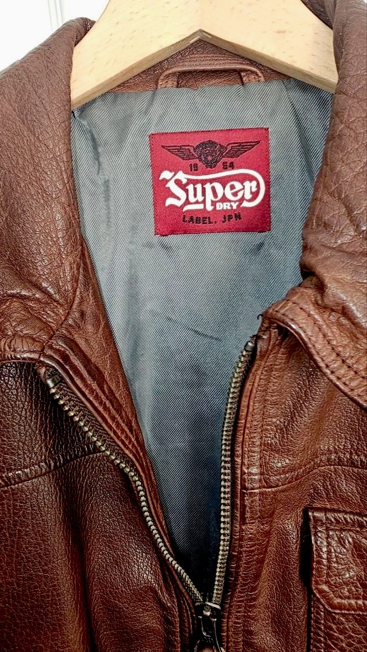 Superdry Buffalo Leather Jacket – Brown – Size Large – Worn Once – RRP £250 image 6