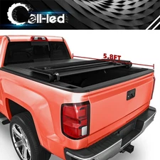 5.8ft Soft Tri-Fold Tonneau Cover for 2014- 2018 Chevy Silverado 1500 GMC Sierra