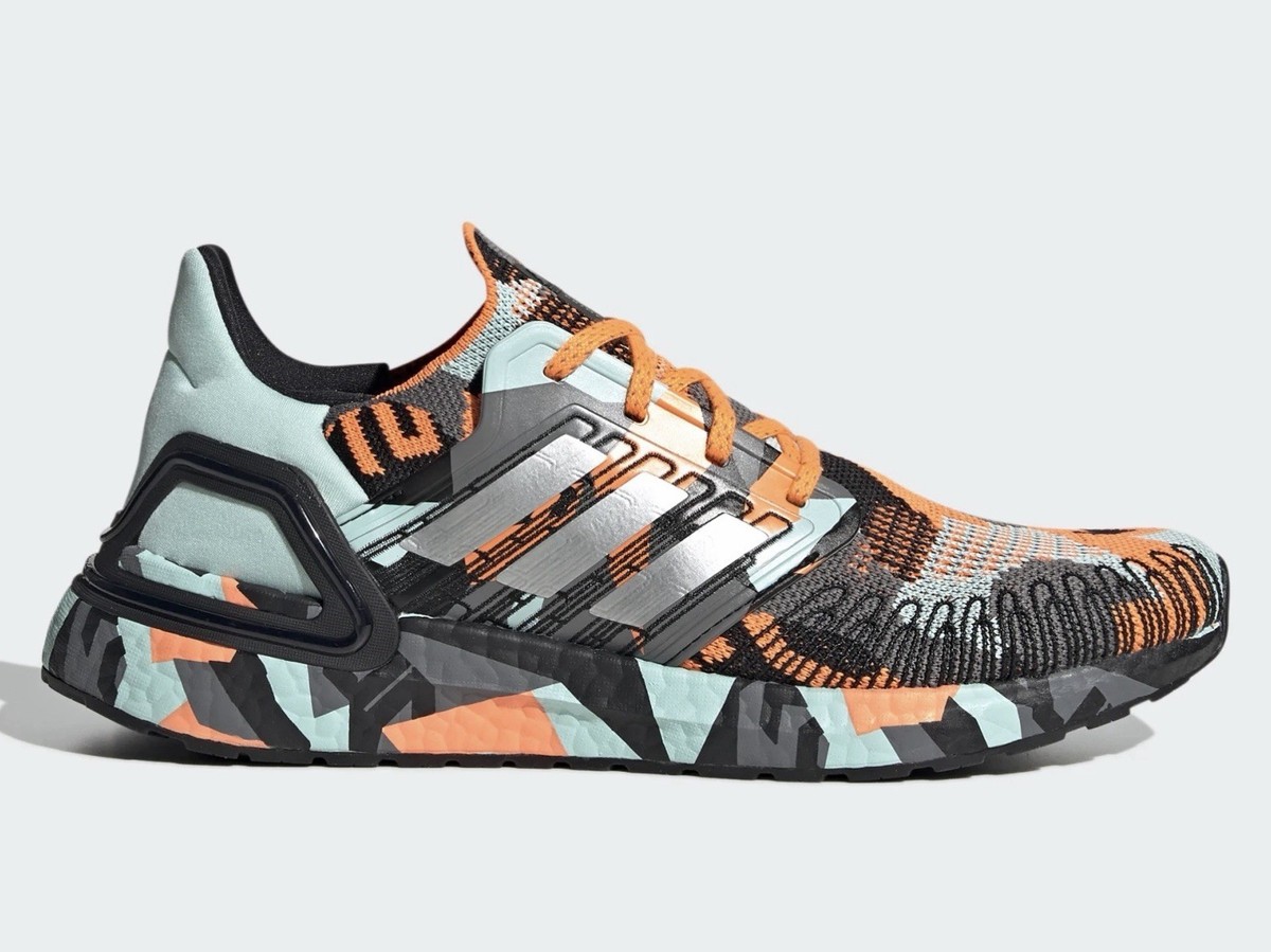 Adidas Ultraboost 20 Signal Orange Silver Metallic Frost Green US