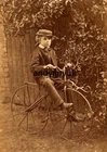 CDV BONESHAKER VELOCIPEDE BICYCLE BOY RIDING YORK BY HARDMAN ANTIQUE PHOTO