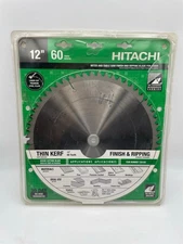 Hitachi 726100 12” Thin Kerf Miter Table Saw Finish Rip Blade Wood 1” Arbor New