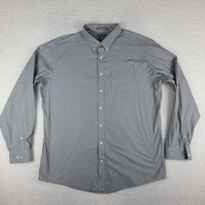 Eddie Bauer Dress Shirt Mens T2XL XXL 2XL Tall Gray Wrinkle Free Button Up