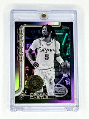 STEPHON CASTLE ROOKIE CUP TOPPS BLACK HOLO FOIL RC SSP RARE Spurs