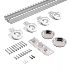 48 In. 1210 Mm Bypass Sliding 2 Door Complete Hardware Kit with Zinc Track