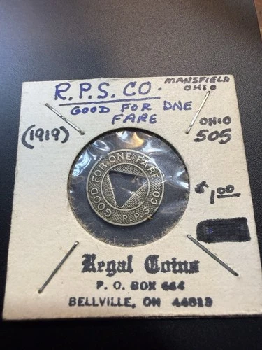 Vintage R.P.S. Co. Good For One Fare Transit Token Ohio 505 Holed Estate Find video thumbnail
