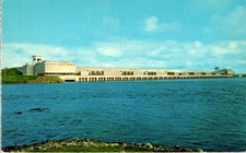 1950s Moses Saunders Power Dam St Lawrence Seaway Postcard Massena NY Curt Teich