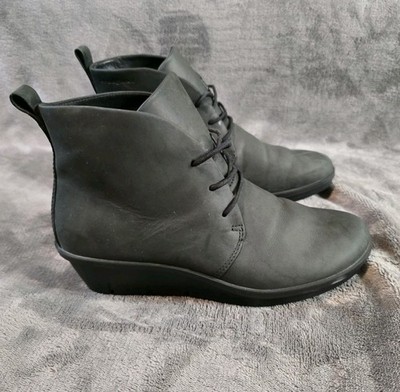 Ecco Skyler Chukka Ankle Booties Nubuck Lace Up Boot HydroMax Sz 36/US 5-5.5