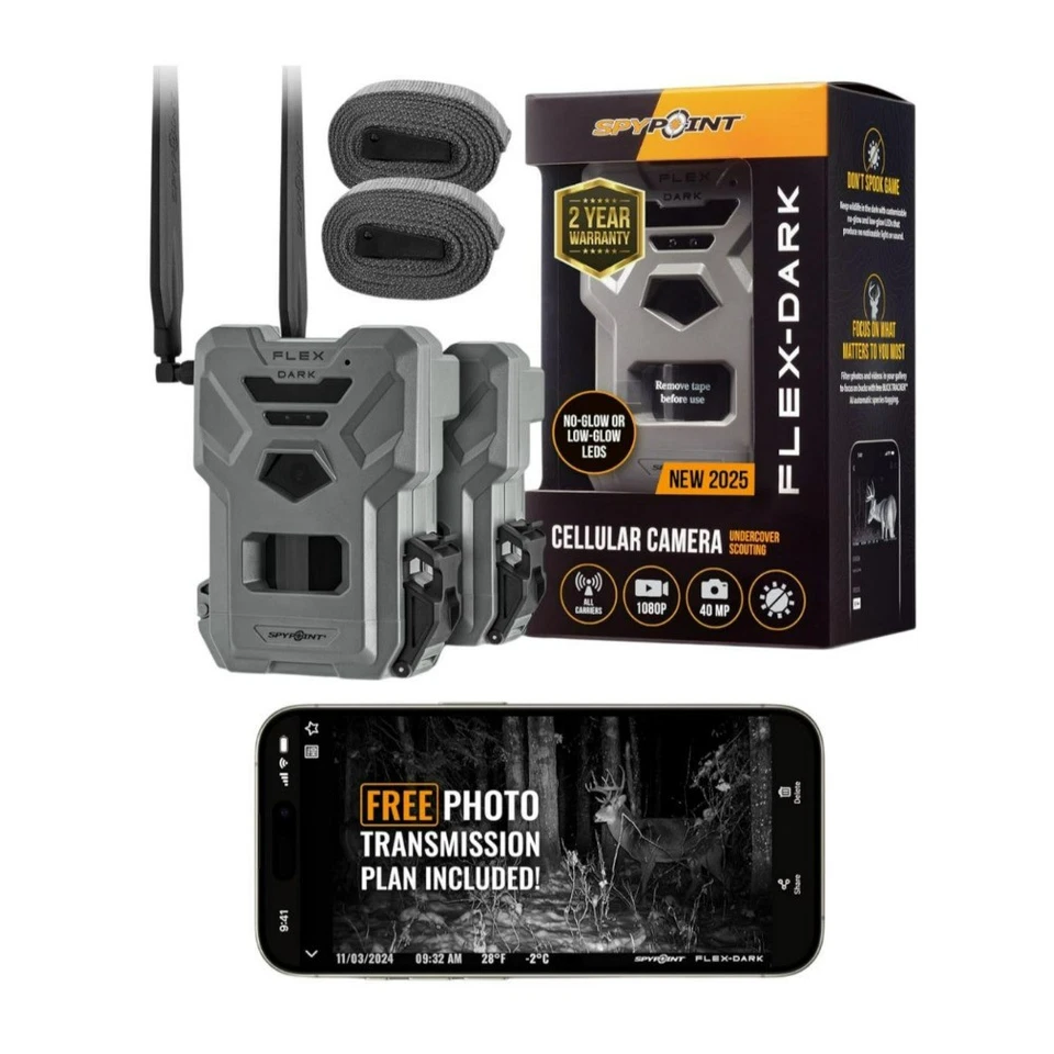SPYPOINT FLEX DARK 2 Pack GPS Celular Gris Cámara Trail con Fotos de 40 MP