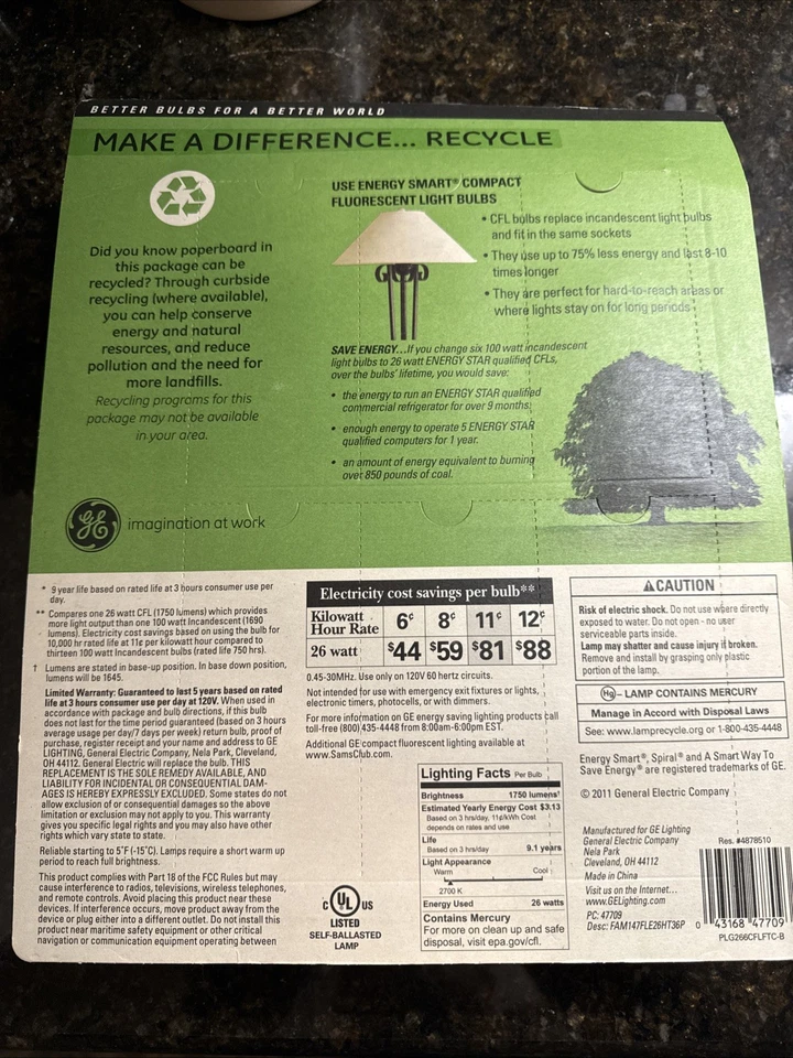 GE 26-Watt Energy Smart Fluorescent Light Bulbs 6 Pack 100 Watt Replacement - Image 2 of 2