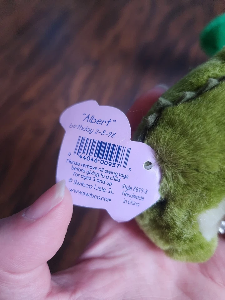 PUFFKINS by Swibco Dino Dinosaur Lot Set, 1997 1998 Albert & Pickles, Plush Toys - Image 3 of 4