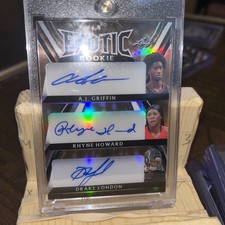 2023 Leaf Exotic Rookie Autos Drake London, A.j Griffin,  Rhyne Howard #ta-5 1/1