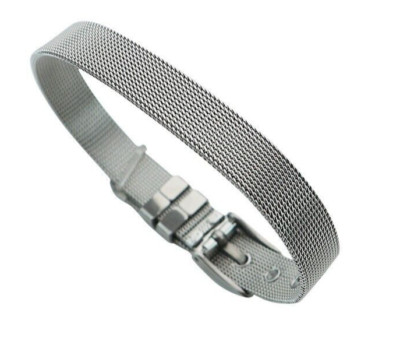 10mm Silver Titanium Steel Metal Bracelet Adjustable Bukle Accessories Unisex